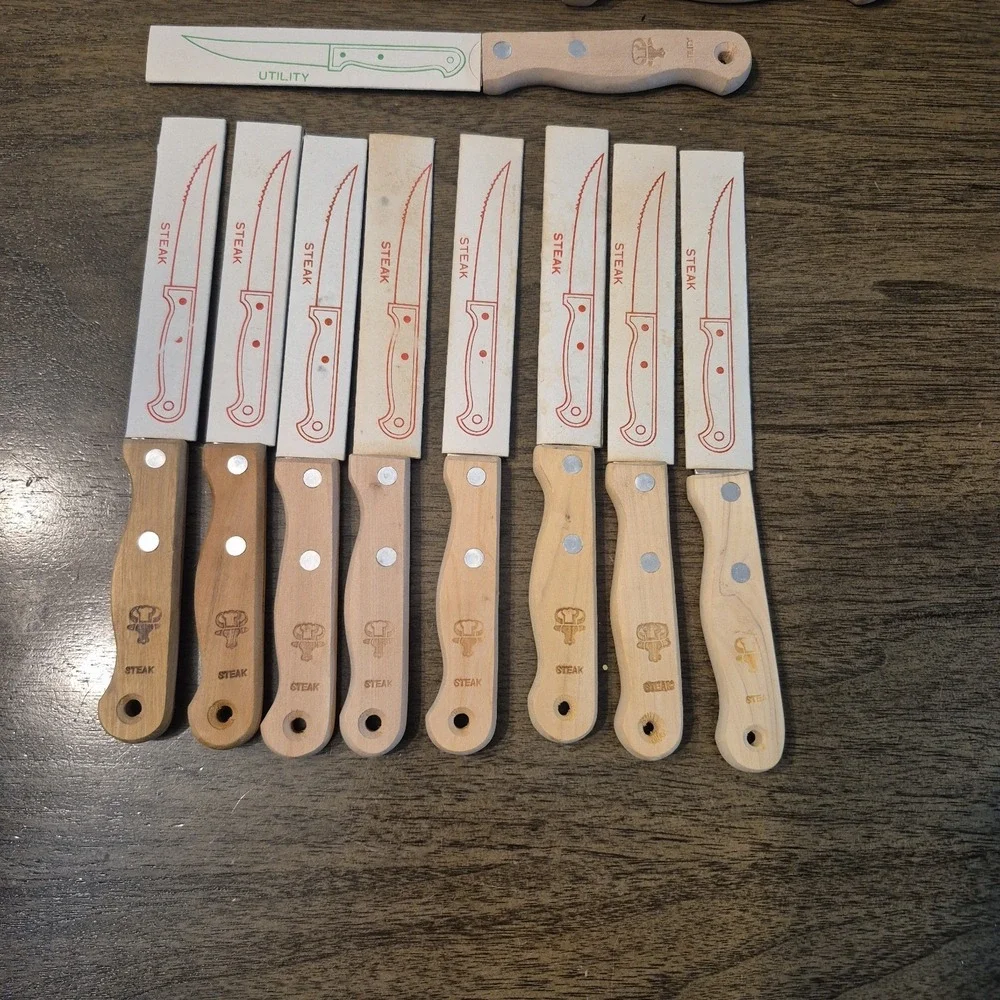 13 Chefs Collection Stainless‎ Steel Kitchen Knife Cutlery Set Wood Handles